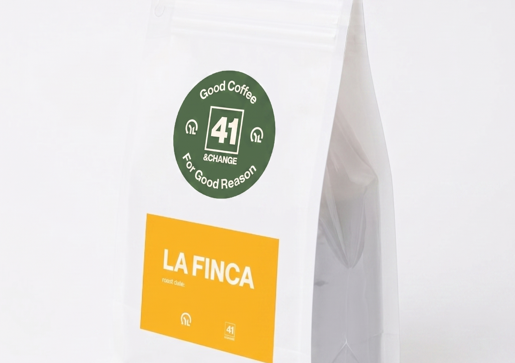 12oz La Finca Nicaraguan dark roast coffee bag standing upright, front angle