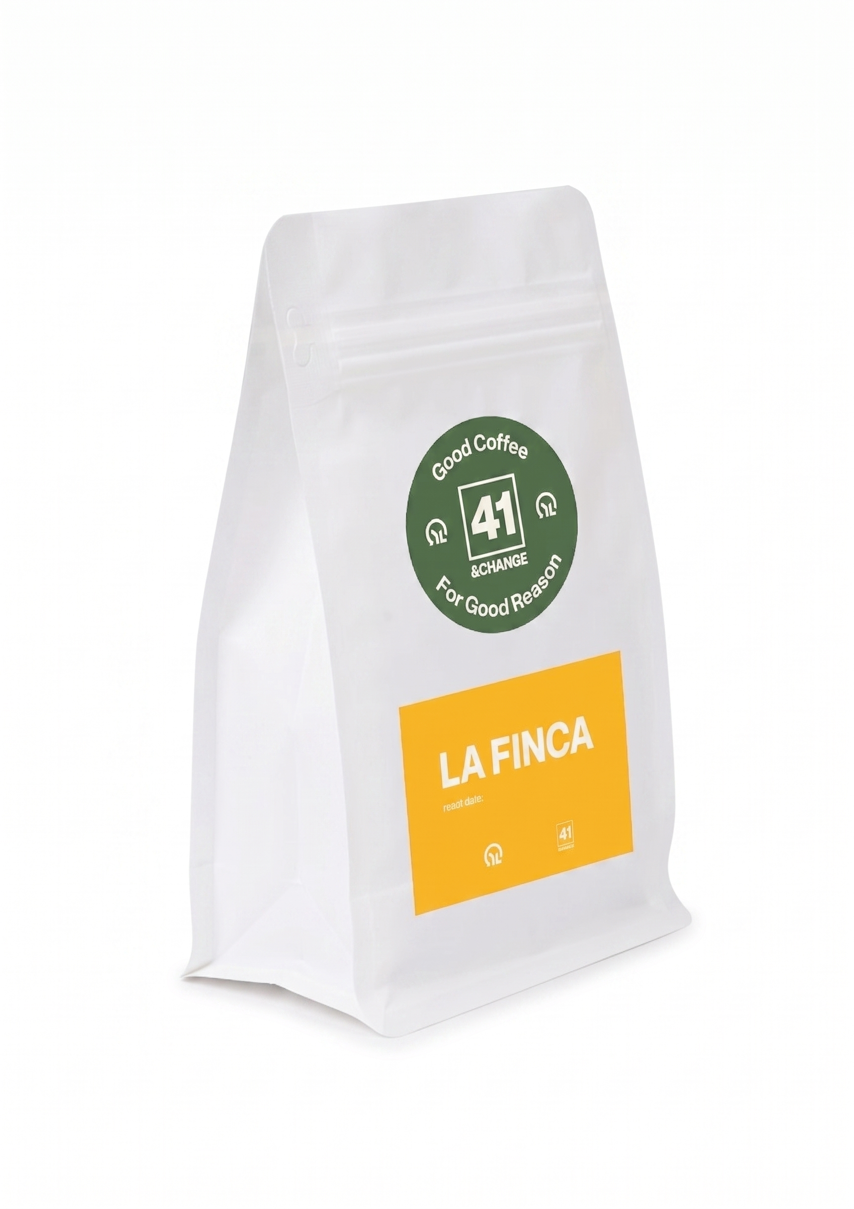 La Finca Nicaraguan dark roast coffee bag, right side angle